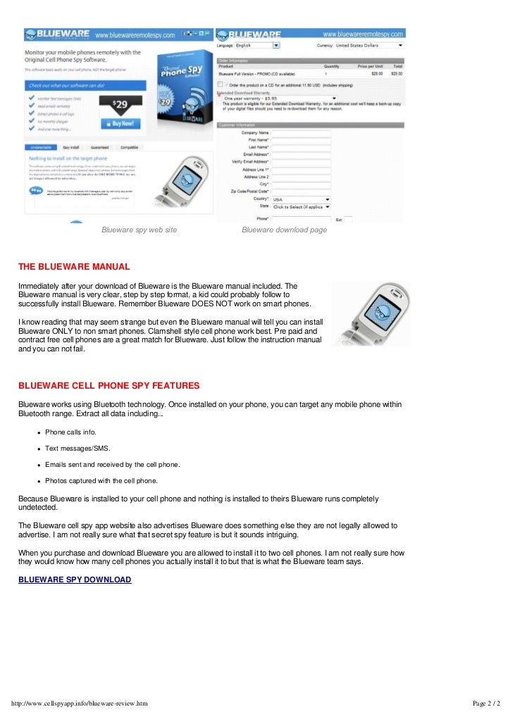 cell phone spyware blueware